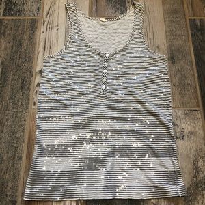 J Crew striped sequined tank, Sz Xs